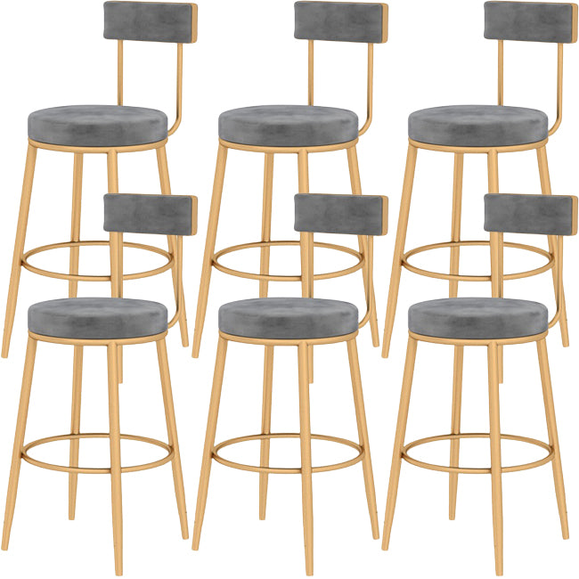 Glam Metal Barstool Fabric Cushion in Matte Finish for Indoor