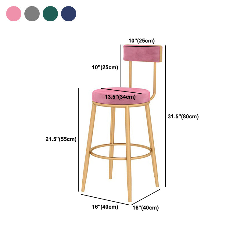 Glam Metal Barstool Fabric Cushion in Matte Finish for Indoor