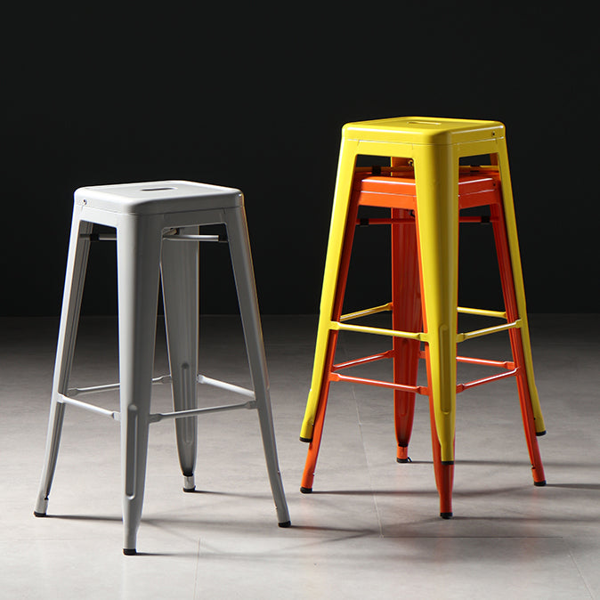 Industrial Square Backless Stool Folding Iron Bar Stool for Bristol