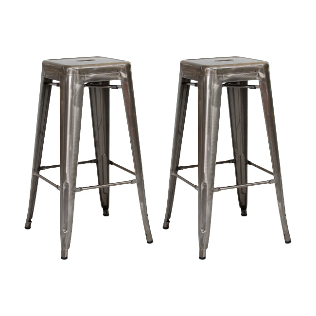 Industrial Square Backless Stool Folding Iron Bar Stool for Bristol