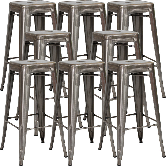 Industrial Square Backless Stool Folding Iron Bar Stool for Bristol