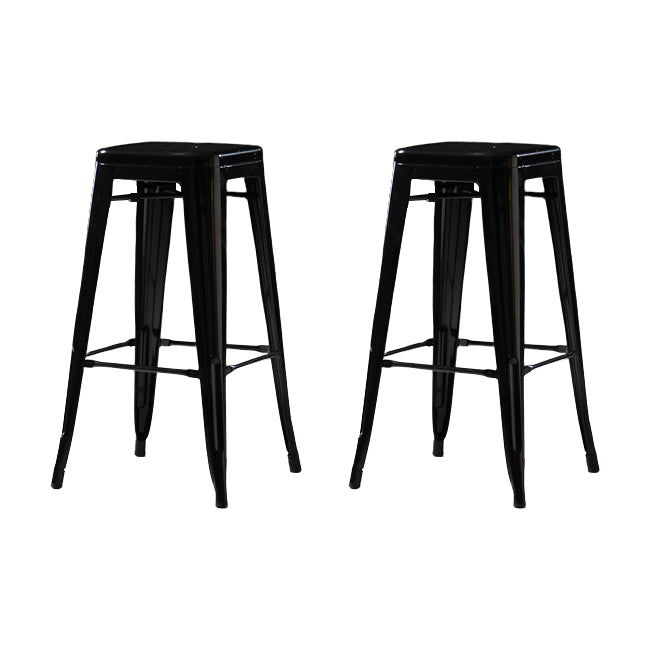 Industrial Square Backless Stool Folding Iron Bar Stool for Bristol