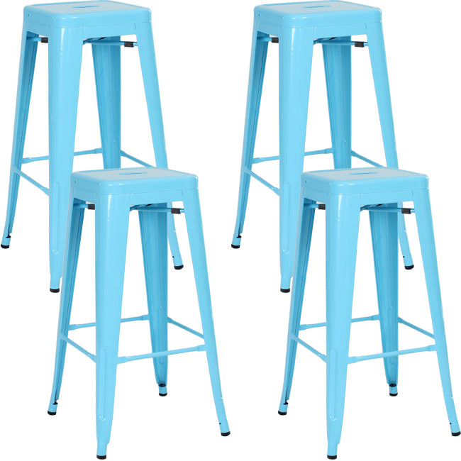 Industrial Square Backless Stool Folding Iron Bar Stool for Bristol