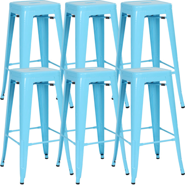 Industrial Square Backless Stool Folding Iron Bar Stool for Bristol