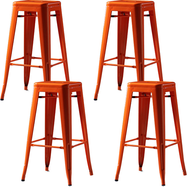 Industrial Square Backless Stool Folding Iron Bar Stool for Bristol