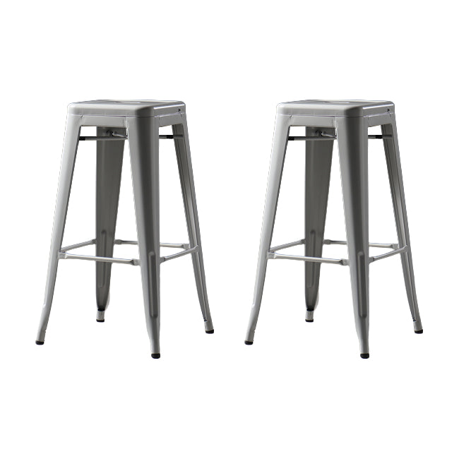 Industrial Square Backless Stool Folding Iron Bar Stool for Bristol
