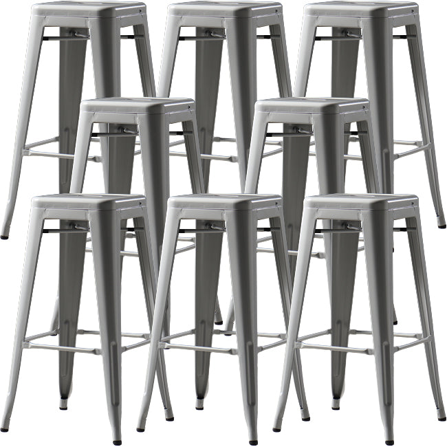 Industrial Square Backless Stool Folding Iron Bar Stool for Bristol