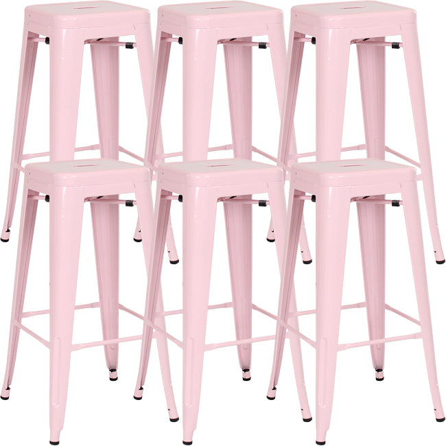 Industrial Square Backless Stool Folding Iron Bar Stool for Bristol