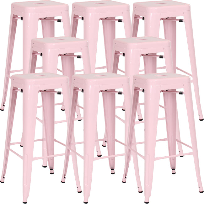 Industrial Square Backless Stool Folding Iron Bar Stool for Bristol