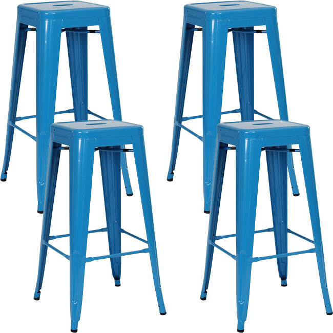 Industrial Square Backless Stool Folding Iron Bar Stool for Bristol