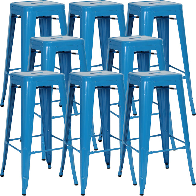 Industrial Square Backless Stool Folding Iron Bar Stool for Bristol