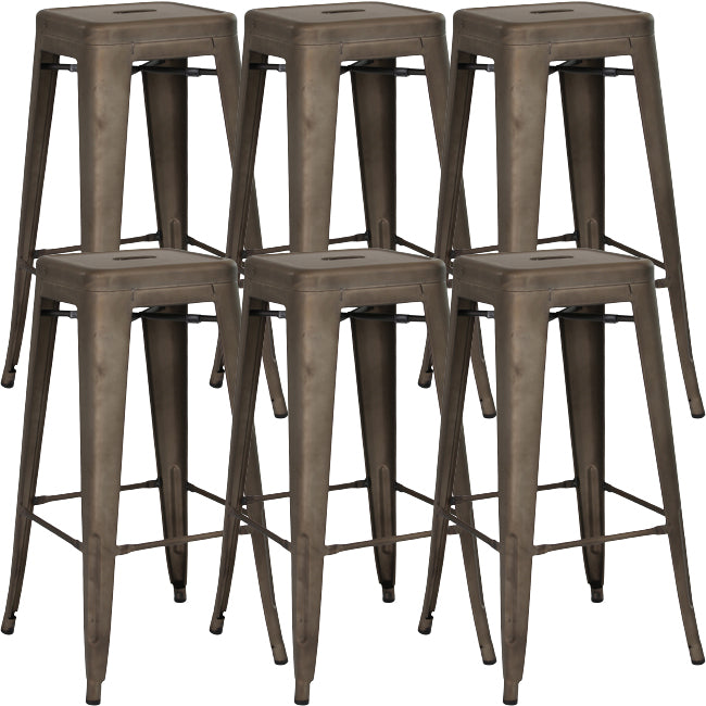 Industrial Square Backless Stool Folding Iron Bar Stool for Bristol