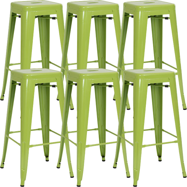 Industrial Square Backless Stool Folding Iron Bar Stool for Bristol