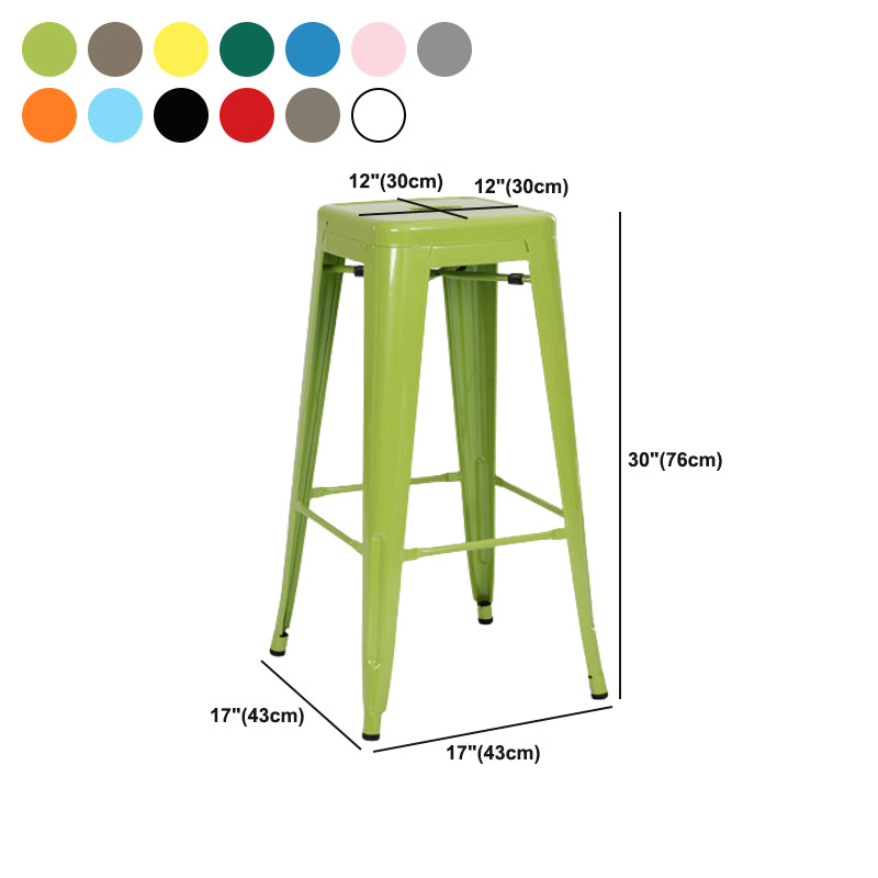 Industrial Square Backless Stool Folding Iron Bar Stool for Bristol