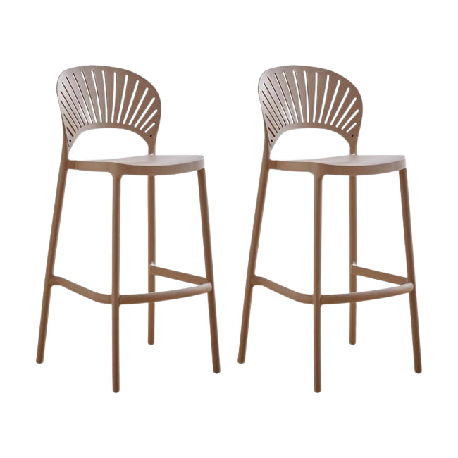 Modern Low Back Bar Stool Plastic Footrest Stackable Counter Stool