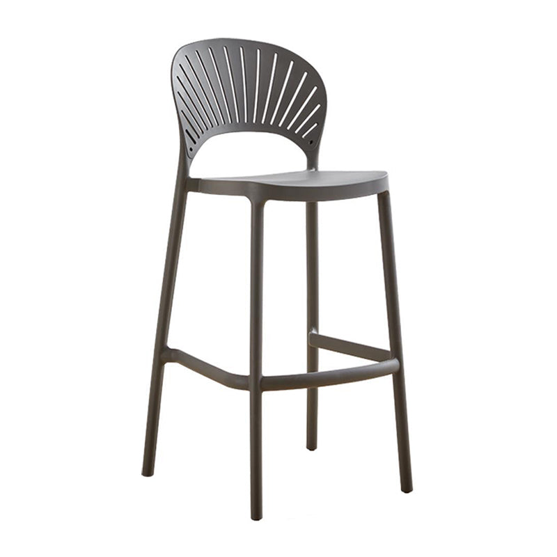 Modern Low Back Bar Stool Plastic Footrest Stackable Counter Stool