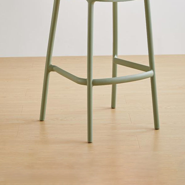 Modern Low Back Bar Stool Plastic Footrest Stackable Counter Stool