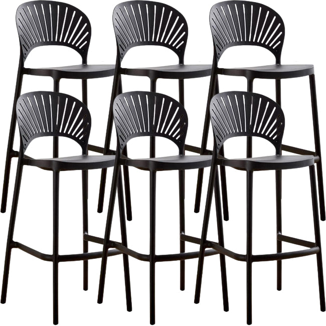 Modern Low Back Bar Stool Plastic Footrest Stackable Counter Stool