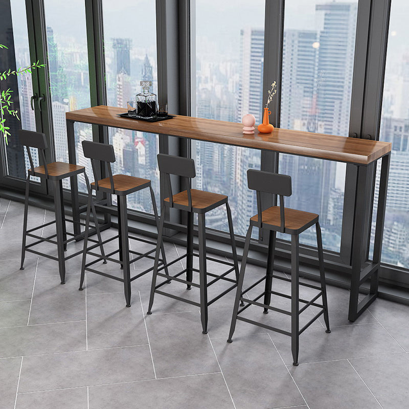 Solid Wood Counter Height Set Rectangle 1/2/5 Pieces Glam Pub Table Set
