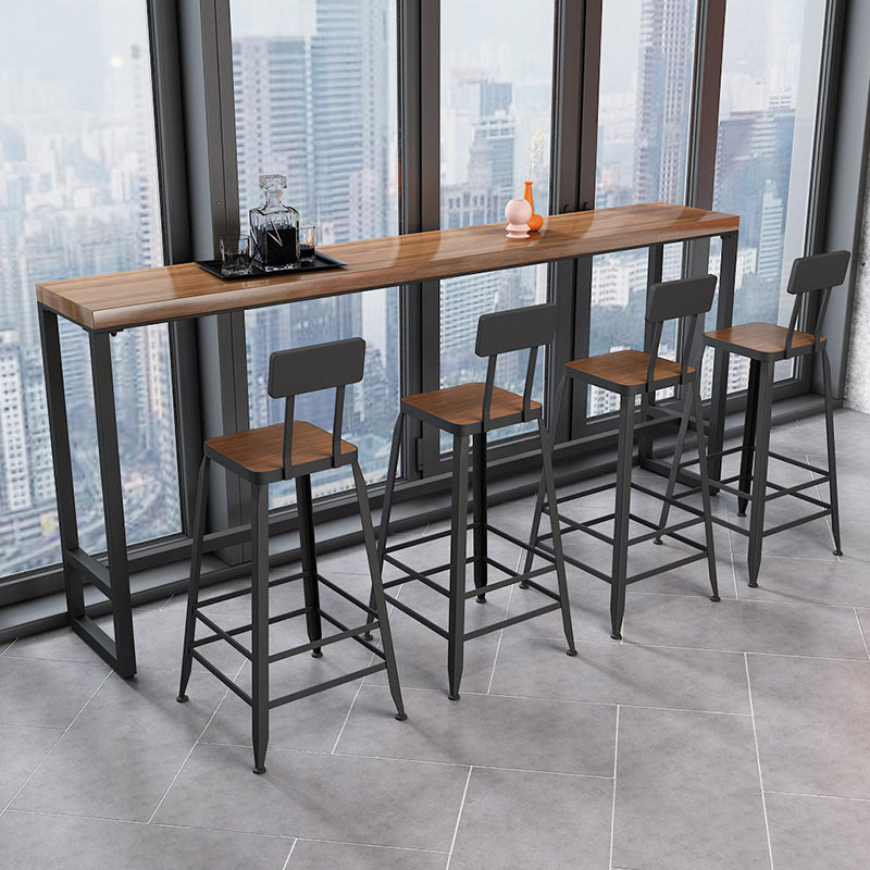 Solid Wood Counter Height Set Rectangle 1/2/5 Pieces Glam Pub Table Set