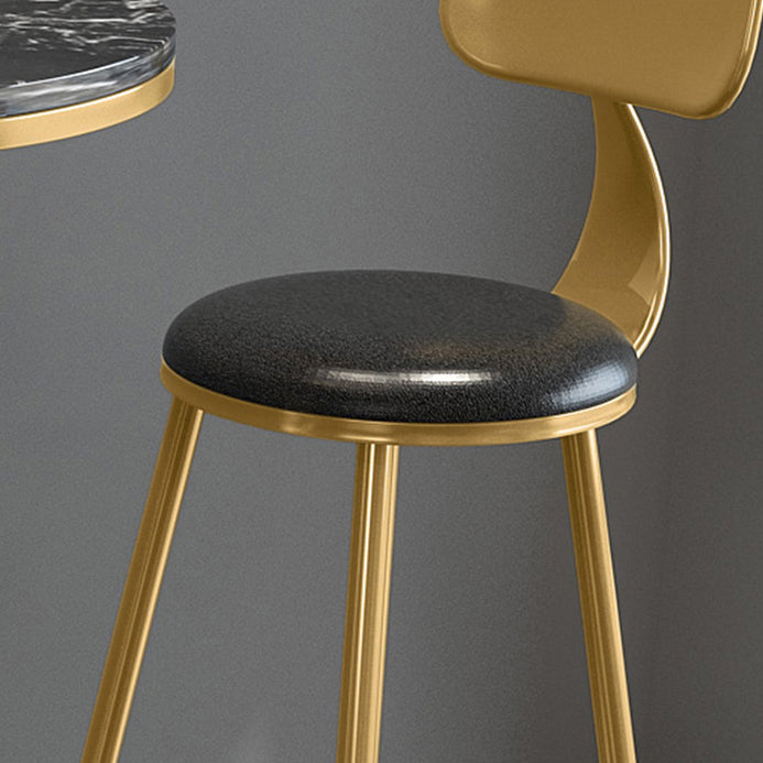 Glam Round Stone Bar Table Set 1/2/3/4 Pieces Counter Table with High Stools