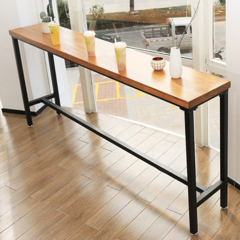 Modern Rectangle Pine Wood Bar Table Set 1/5/6 Pieces Counter Table with High Stools