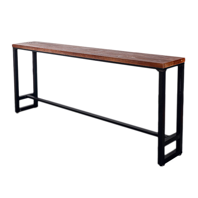 Industrial Rectangle Pine Wood Bar Table Set 1/7 Pieces Counter Table with High Stools
