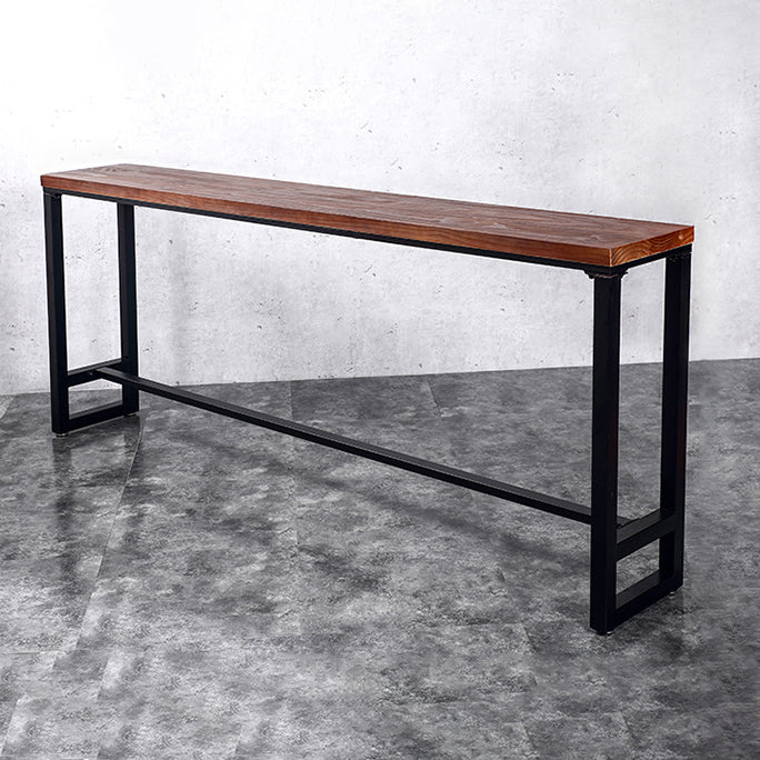 Industrial Rectangle Pine Wood Bar Table Set 1/7 Pieces Counter Table with High Stools