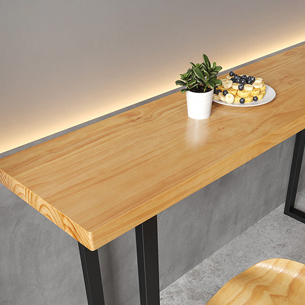 Modern 1/7 Pieces Bar Table Set Rectangle Pine Wood Counter Table with High Stools