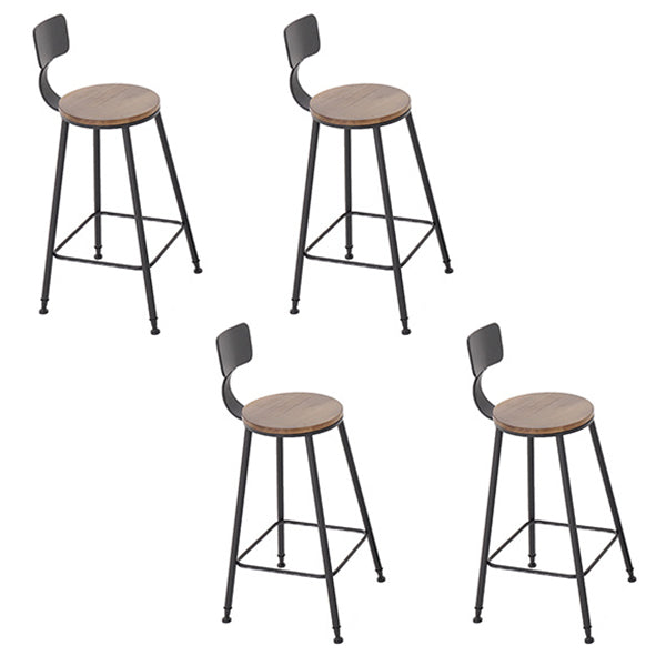 Modern Solid Wood Table and Stool Set 1/3/4/5 Pieces Black Base Pub Set for Shop