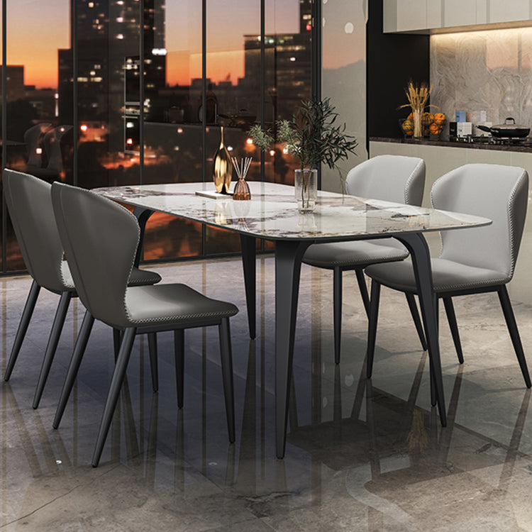 Modern Style Set 1/4/5/7 Pcs with Rectangle Dining Table and Wingback Chairs