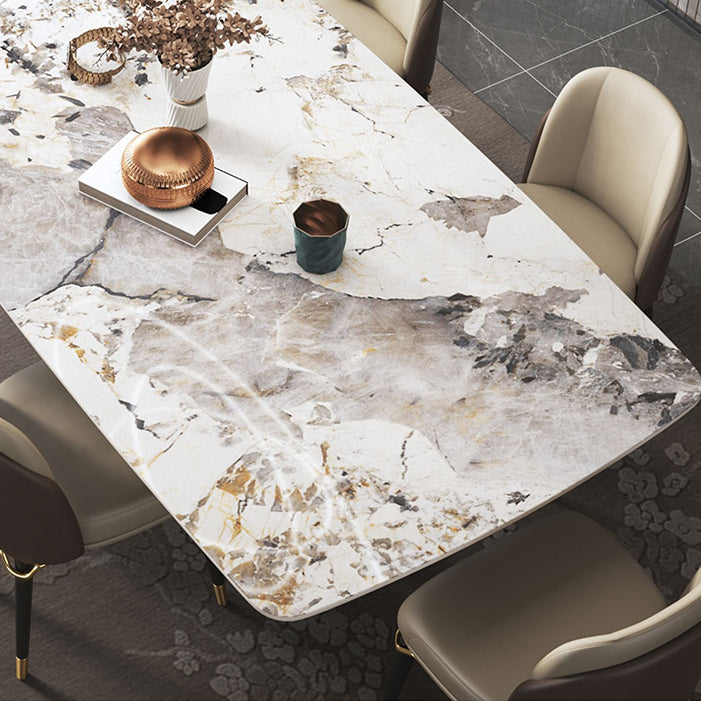 Luxurious Sintered Stone Top Dining Set Rectangle 1/4/5/6/7 Pieces Dining Table Set