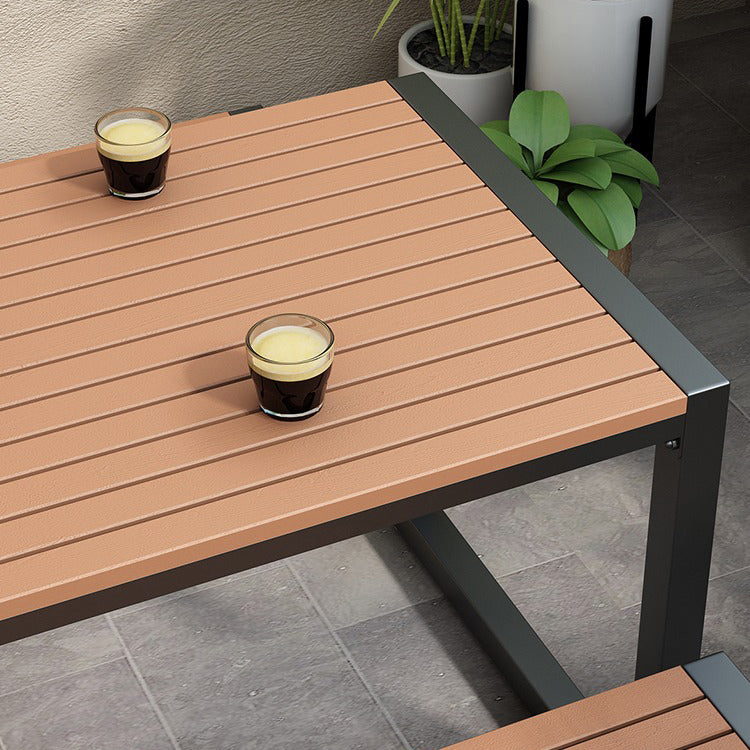 Modern 1/3/5 Pieces Dining Set Rectangle Wood Dining Table for Courtyard