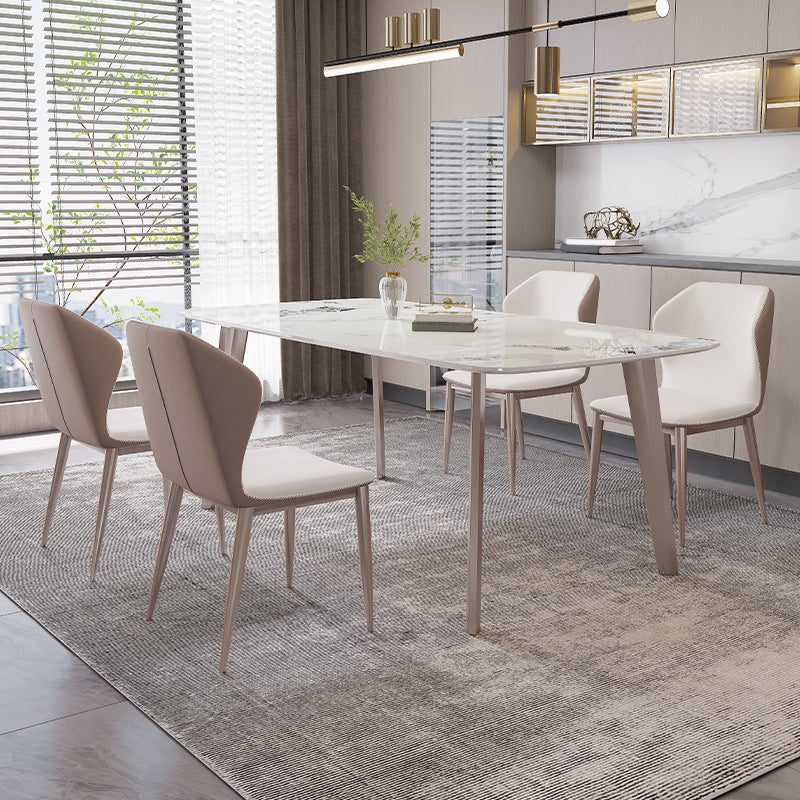 Nordic Sintered Stone Top Dining Set Rectangle 1/2/5/7 Pieces Dining Table Set