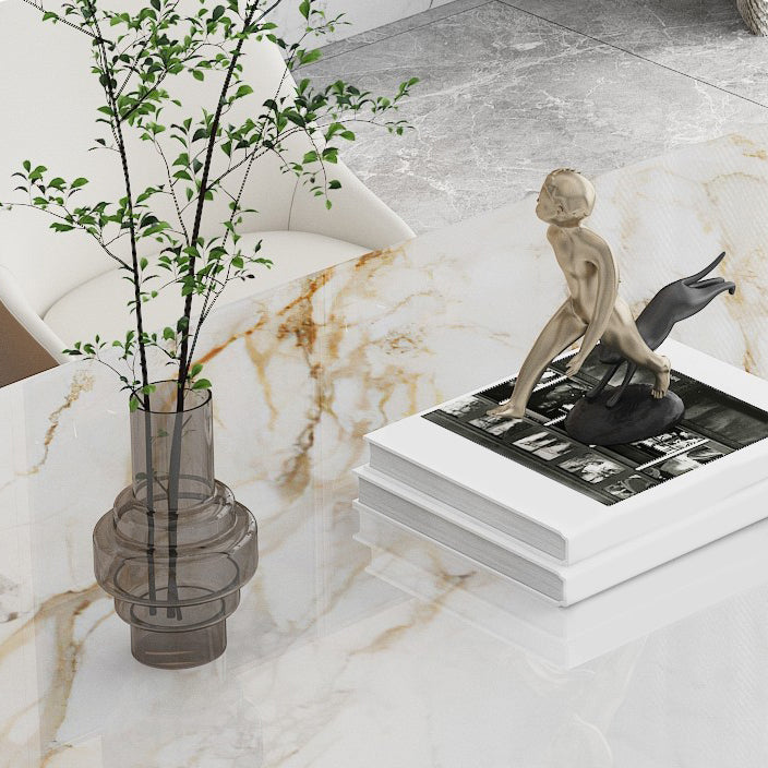 Nordic Sintered Stone Top Dining Set Rectangle 1/4/5/7 Pieces Dinette Table Set