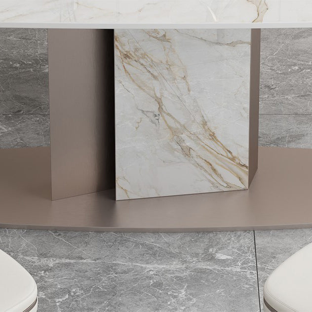 Nordic Sintered Stone Top Dining Set Rectangle 1/4/5/7 Pieces Dinette Table Set