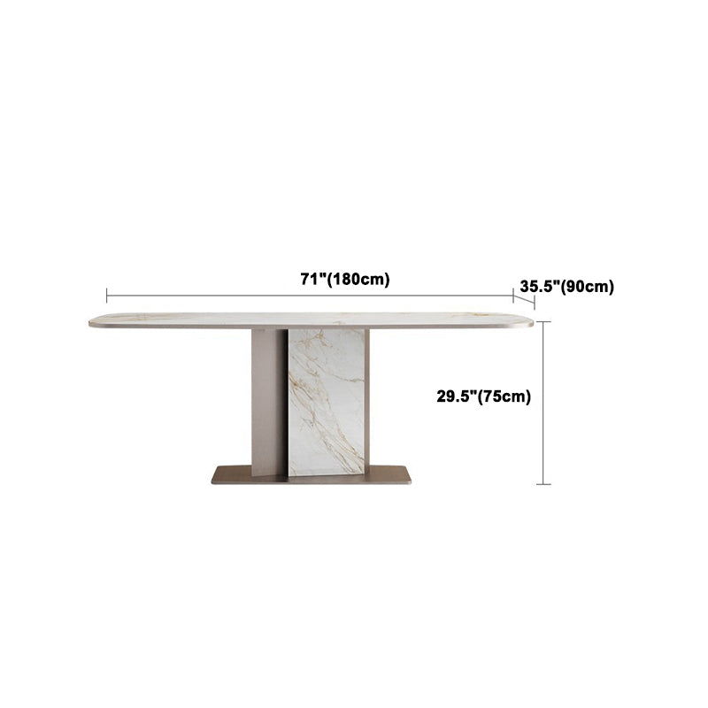Nordic Sintered Stone Top Dining Set Rectangle 1/4/5/7 Pieces Dinette Table Set
