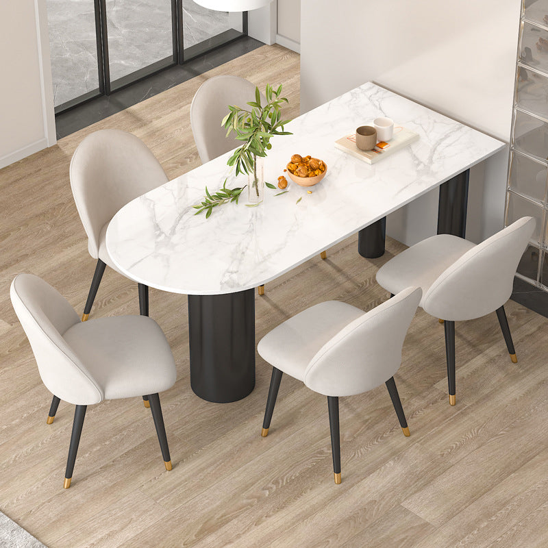 Glam Style Sintered Stone Dining Set Rectangle 1/4/5/6 Pieces Dining Set for Dining Areas