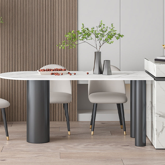 Glam Style Sintered Stone Dining Set Rectangle 1/4/5/6 Pieces Dining Set for Dining Areas