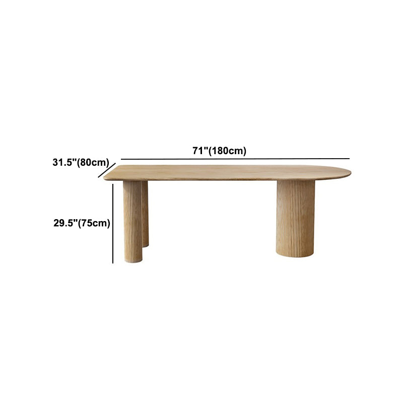 Modern Solid Wood Dining Table Free Form Table with 3 Legs for Kitchen