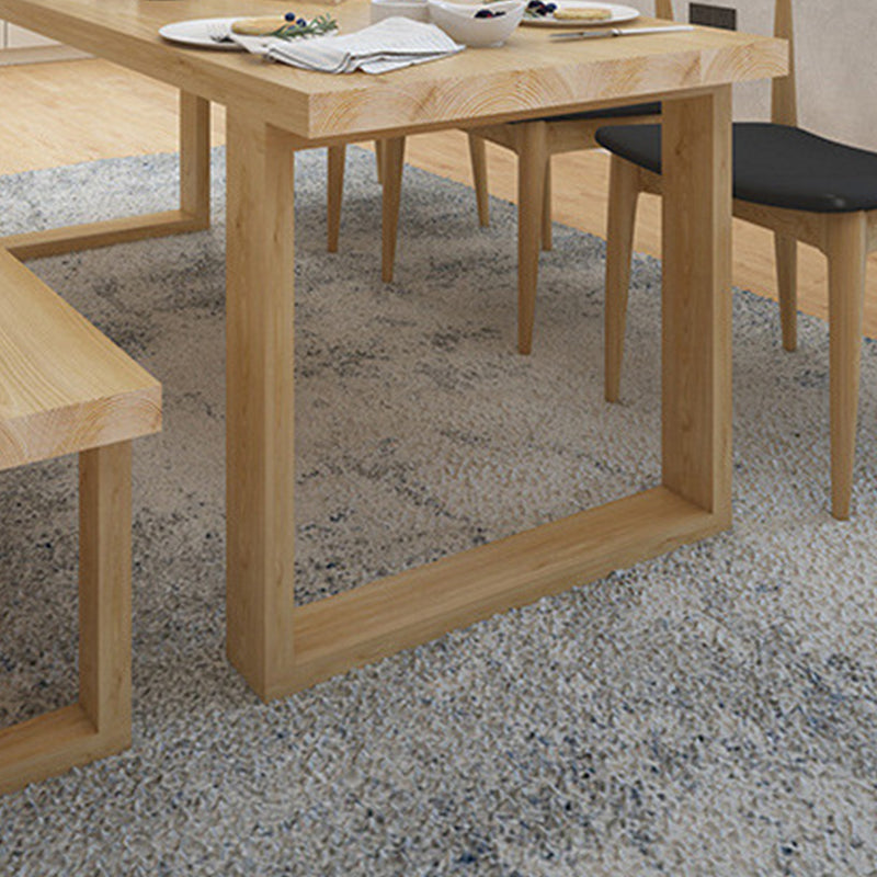 Solid Wood Top Dining Table Traditional Luxury Table with Wood Sled Base