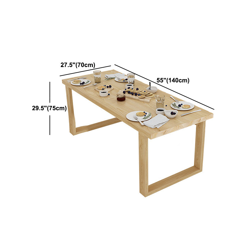 Solid Wood Top Dining Table Traditional Luxury Table with Wood Sled Base