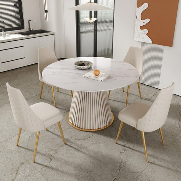 Traditional Luxury Dining Table with White Marble Round Dining Table for Home