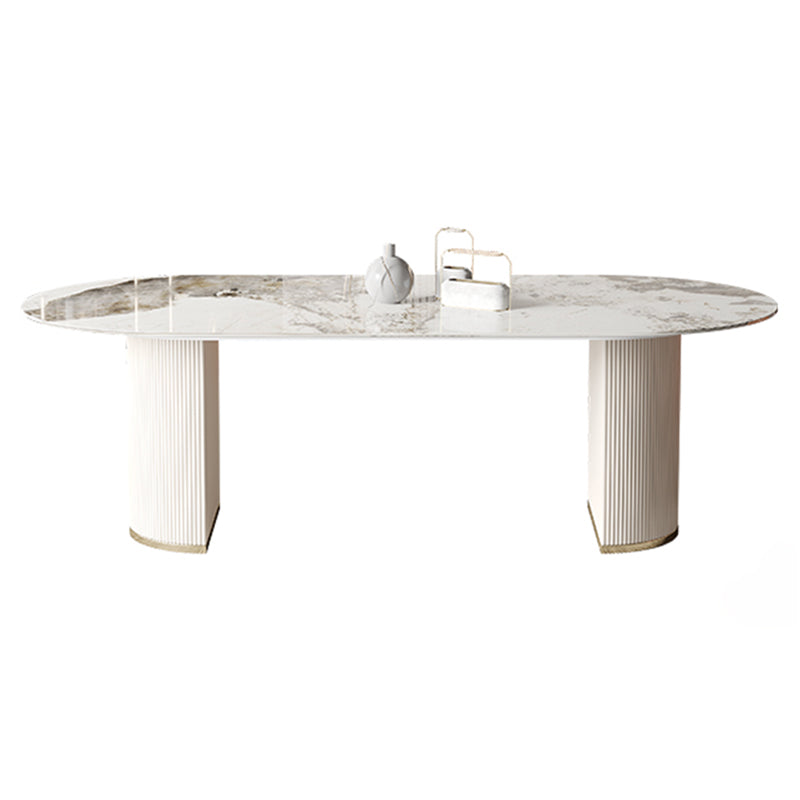 Traditional Luxury Dining Table Sintered Stone Oval Table for Home