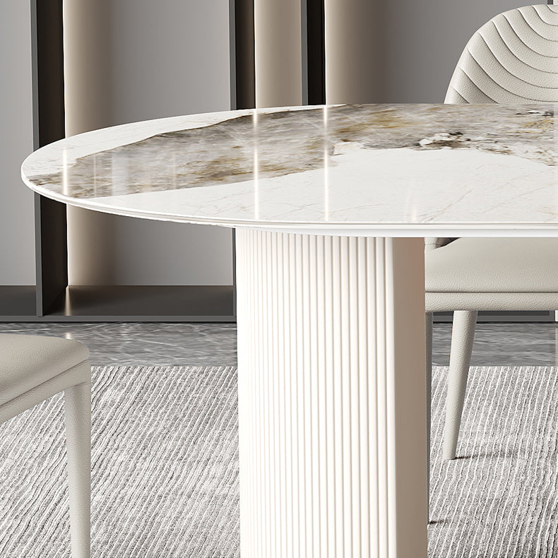 Traditional Luxury Dining Table Sintered Stone Oval Table for Home
