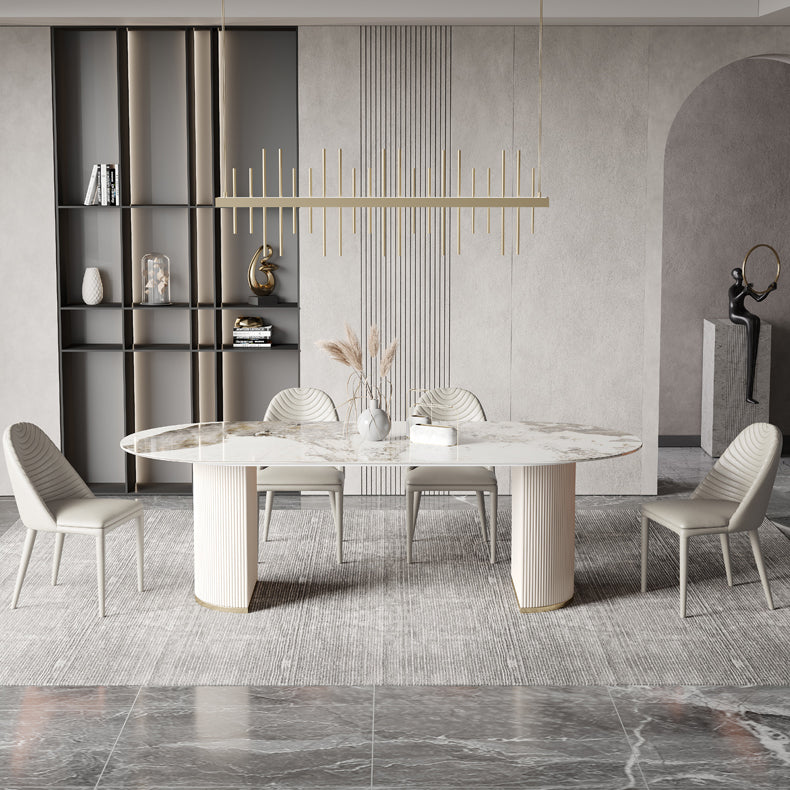 Traditional Luxury Dining Table Sintered Stone Oval Table for Home