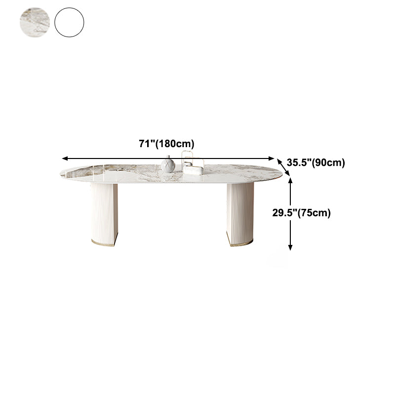 Traditional Luxury Dining Table Sintered Stone Oval Table for Home