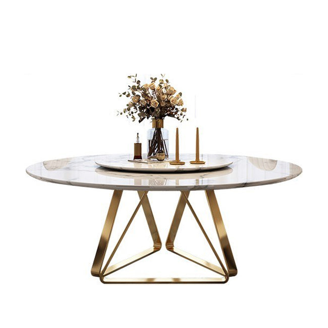 Marble Dining Table Contemporary Dining Site Table with Pedestal Base