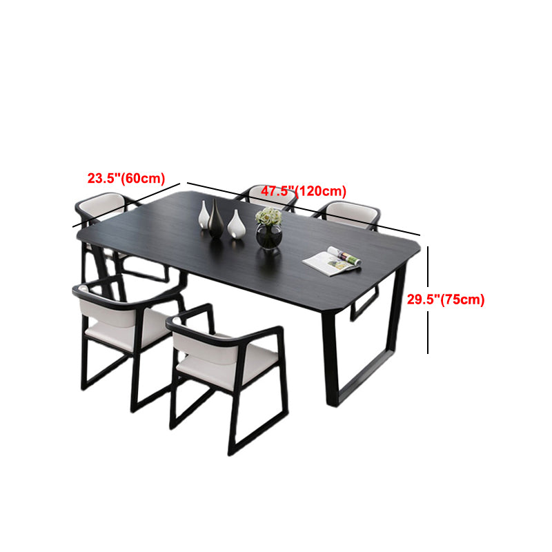 Simplicity Style Dining Table Solid Wood Black Dinette Table for Home and Kitchen