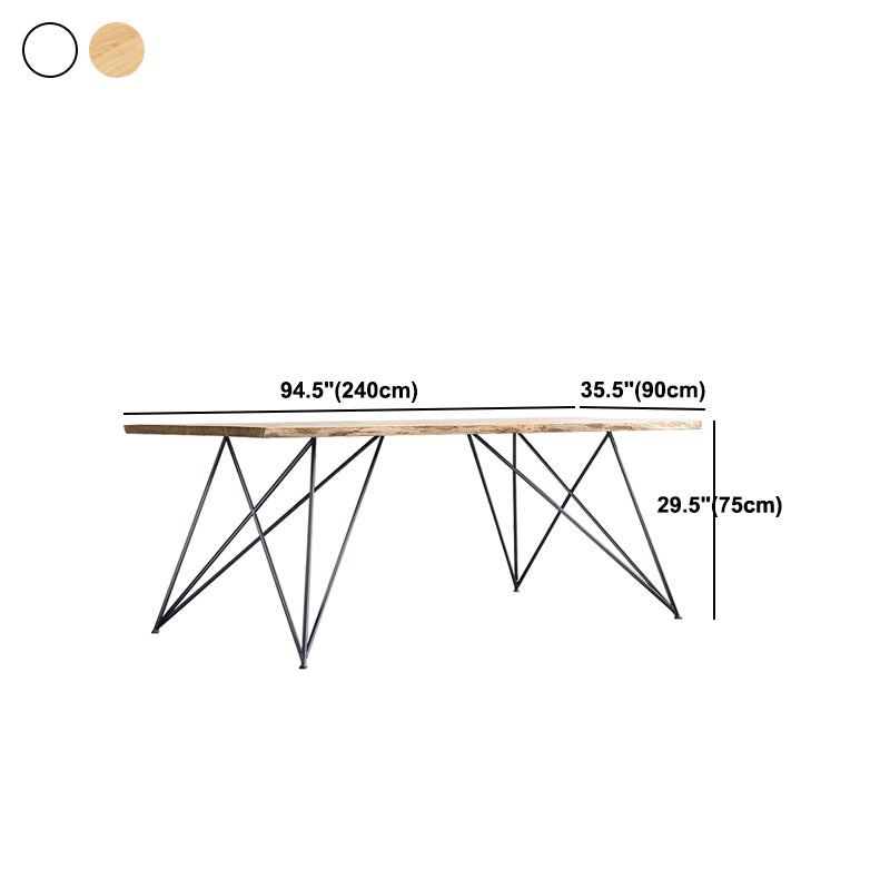 Rectangle 4 Legs Dining Table Luxury Solid Wood Kitchen Table